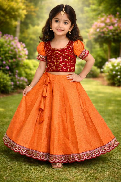 kids lehenga heavy silk Kids fashion wholesale